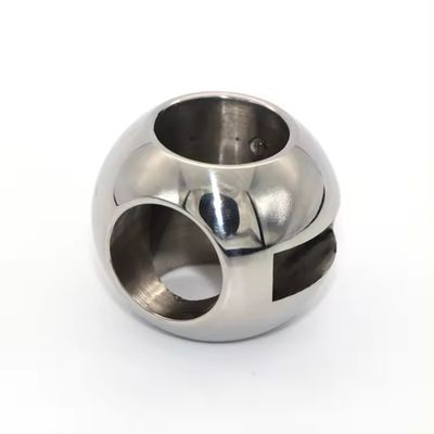 DN150-DN300 soupape à bille à trois voies en acier inoxydable argenté avec résistance à haute température et surface polie miroir